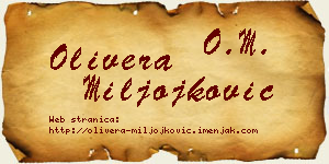 Olivera Miljojković vizit kartica